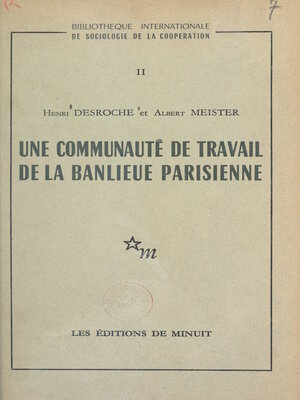 cover image of Une communauté de travail de la banlieue parisienne